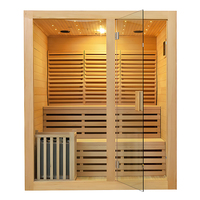 Nueva Llegada, Sauna Interior Tradicional de Lujo Personalizada de Alta Gama para 4 Personas, Sauna de Cedro Rojo de Estilo Moderno con Piedras Calientes Secas para Uso Doméstico