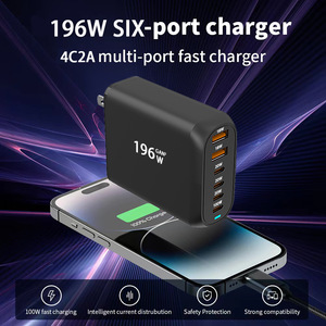 <span class=keywords><strong>Chargeur</strong></span> portable 100W Gan 6 ports OPd Adaptateur mural rapide 5V/3A USB Type C <span class=keywords><strong>Chargeur</strong></span> rapide pour smartphone ordinateur portable <span class=keywords><strong>PC</strong></span> avec lampe - Product Image 4