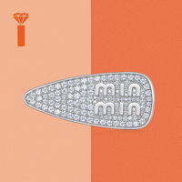 Barrette à cheveux en argent 925 avec moissanite taille brillant, pavé complet, étoile, plaqué or, accessoire de luxe pour femmes et filles, pour mariage et fête