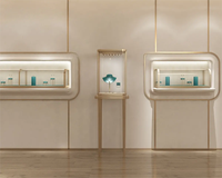 Vitrine de centre de magasin de bijoux de luxe, présentoir rond avec éclairage LED, comptoir verrouillable, design personnalisable en taille et couleur