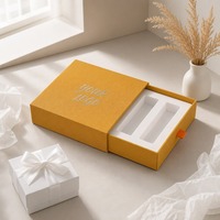 Boîte cadeau en lin couleur moutarde avec tiroir argenté, impression personnalisée, rigide, coulissante, robuste, recyclable, de qualité supérieure, vente en gros, directement de l'usine