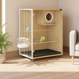 Cage à oiseaux de haute qualité et nichoir en bois pour perroquets, pigeons et canaris, volière idéale pour l'élevage d'oiseaux de compagnie - Product Image 2