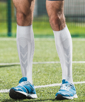 Football course à pied cyclisme mollet Protection Compression jambe manches sport mollet manches avec sangles en silicone