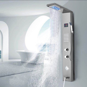 ชุดฝักบัวติดผนังสแตนเลสแบบหยดน้ำ รุ่น 6009 พร้อมฝักบัวแบบท็อปสเปรย์และแผงควบคุมอุณหภูมิ - Product Image 1