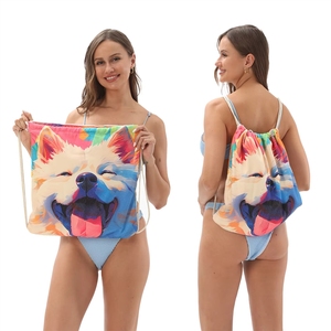 <span class=keywords><strong>Toalla</strong></span> de Playa 2 en 1 que se Plega en una Mochila, <span class=keywords><strong>Toalla</strong></span> de Baño Estampada de Secado Rápido <span class=keywords><strong>para</strong></span> Natación, Traje de Baño <span class=keywords><strong>para</strong></span> Mujer - Product Image 2