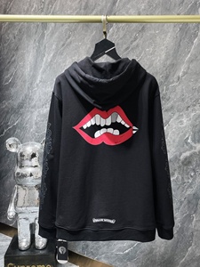 Felpa <span class=keywords><strong>con</strong></span> Cappuccio Invernale di Alta Qualità Chrome Heart Blu <span class=keywords><strong>con</strong></span> Stampa Lettering, in Cotone, <span class=keywords><strong>con</strong></span> Tasca, Vestibilità Ampia, Pullover - Product Image 6