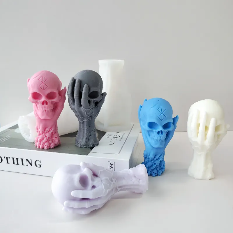 New Design Halloween Ghost Hand Silicone Candle Mould DIY Hand Grip Skull Silicone Candle Mould