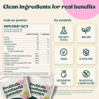 Probiotische Kombucha Prebiotica Gummies Antioxidanten Natuurlijke Gezondheid Immuun Energie Welzijn Boost Voedingssupplement Verbeterde Botten