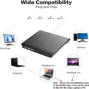 Lecteur de disque optique externe portable USB 3.0 et Type C, graveur de CD-RW DVD-RW, nouvelle arrivée en gros - Product Image 3