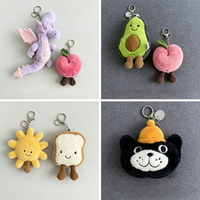 Porte-clés en peluche style Jellycat de haute qualité, ours Barcelone, poupée croissant, breloque de sac, cadeau d'anniversaire pour enfants, jouet souple, vente en gros