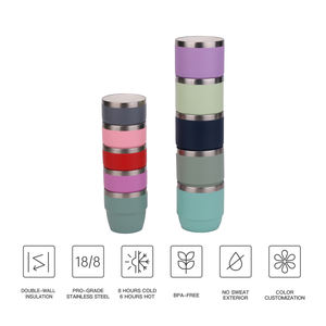 Vaso de acero inoxidable cerámica interior de doble pared 4OZ/6OZ paja de grado alimenticio aislado al vacío con logotipo y diseños personalizados - Product Image 6