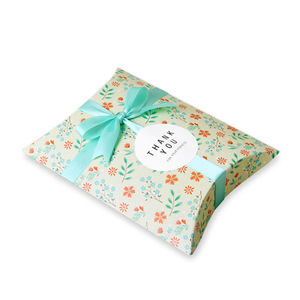 Portable Folding Pillow <b>Box</b> Made of White Cardboard with Ribbon Embossing Four-Color Printing for Creative <b>Small</b> Gifts Snacks - Product Image 2