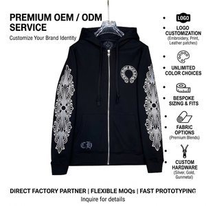 Felpa <span class=keywords><strong>con</strong></span> Cappuccio Premium in Tessuto Pesante 430gsm, Grafica Floreale Vintage, <span class=keywords><strong>Zip</strong></span> Frontale, Stile Gotico Retrò, <span class=keywords><strong>Felpe</strong></span> di Lusso da <span class=keywords><strong>Uomo</strong></span> <span class=keywords><strong>Firmate</strong></span> - Product Image 1