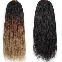 Extensions de cheveux au crochet tressées sénégalaises pour femmes, 18 pouces de long, tresses pré-tressées, 30 pièces/paquet, pour femmes noires
