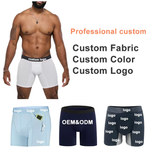 CELINNE <b>Custom</b> Logo Men's Merino Wool <b>Boxer</b> Briefs Mid-Rise Solid Color Breathable Knitted Men Underwear - Product Image 5