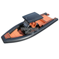 Bateaux semi-rigides gonflables de pêche commerciale Yoolwin de 32 pieds, haute performance, avec cabine et T-top rigide, fabrication chinoise