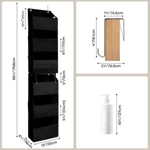 Organizador para colgar sobre la puerta con 6 estantes desmontables para almacenamiento de artículos de bebé en el dormitorio, cuarto de niños o habitación infantil. - Product Image 3