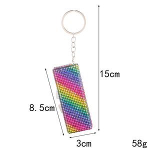 Contenitore Portatile in Metallo con Strass per Autodifesa, <span class=keywords><strong>Protezione</strong></span> d'Emergenza, Portapillole con Portachiavi Luccicante - Product Image 2
