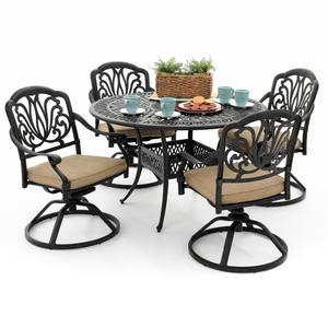 <span class=keywords><strong>Fauteuil</strong></span> de salle à manger pivotant moderne à profil <span class=keywords><strong>bas</strong></span> en <span class=keywords><strong>aluminium</strong></span> moulé élégant pour balcon et terrasse Chaise pivotante en <span class=keywords><strong>aluminium</strong></span> moulé - Product Image 2