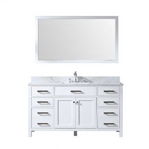 Vasque de salle de bain moderne haut de gamme de 60 pouces, éco-responsable, avec lavabo en céramique, résistant à l'eau, idéale pour les hôtels et les entrepôts - Product Image 1