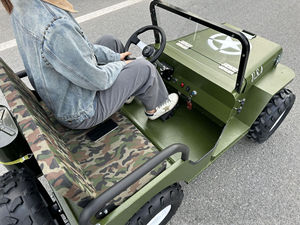 QIQU 레트로 오프로드 디자인 30km/h 속도 음악 조명 디퍼렌셜 모터 듀얼 시트 스틸 프레임 48V 500W 야외용 전기 고카트 - Product Image 4