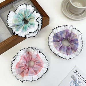 Diadema Francesa Vintage con Estampado Floral, Doble Capa de Encaje, Banda para el Cabello Estilo Ballet, para Mujer, Ajustable, Elástica, Accesorios para el Cabello Estilo Boho - Product Image 1