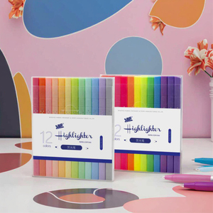 12 màu sắc/đôi bên/<span class=keywords><strong>Highlighter</strong></span> với sợi tip #5-d5-2105 - Product Image 1