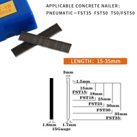 Clous à béton série FST 14GA, tige à anneau lisse, tête bombée, revêtement en oxyde noir, acier de qualité industrielle