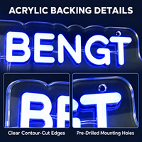 Enseigne néon personnalisée de grande taille en acrylique avec logo LED, fabrication de précision, sans adhésif, étanche