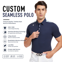 Polo de Piqué sin Costuras de Algodón para Hombre, Corte Ajustado, con Logotipo Personalizado, Cierre de Botones de Poliéster, Manga Corta, Uniforme de Trabajo para Tenis y Golf