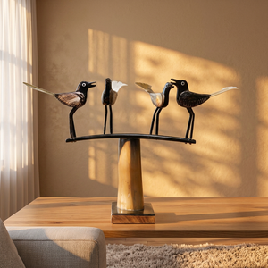 Sculpture d'oiseau en bois sculpté à la main SSD Market - Décoration d'intérieur éco-responsable pour salon, style zen asiatique d'Orissa, pour l'inauguration de la maison - Product Image 6