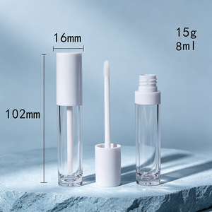 Tube vide de 8 ml pour brillant à lèvres, en plastique transparent avec capuchon noir/blanc, pour huile à lèvres, rouge à lèvres liquide, emballage cosmétique, vente en gros - Product Image 3