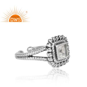 Glorious Vintage Style Handmade Silver 925 adjustable Ring Crystal Quartz Gemstone Ring Jewelry Supplier - Product Image 6