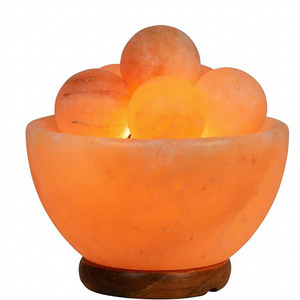 Lámpara de Sal del Himalaya con 6 Bolas de Masaje, Calidad Premium, Hecha a Mano, Luz Nocturna de Cristal de Roca, Estilo Feng Shui y Amor - Product Image 1