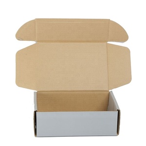 Caja de envío de cartón corrugado plegable de embalaje de comercio electrónico blanco mate barato al por mayor - Product Image 1