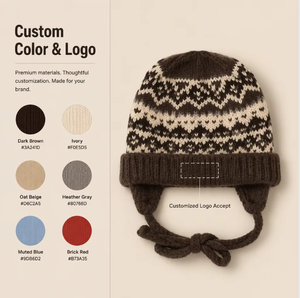 Chapeau tricoté pour <span class=keywords><strong>femme</strong></span>, balaclava d'hiver, protection des oreilles, double usage, résistant au <span class=keywords><strong>froid</strong></span>, chaud, chapeau d'hiver - Product Image 1