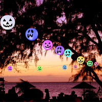 Vente en gros de boules suspendues extérieures citrouille et fantôme avec lumières LED pour la fête d'Halloween, le jardin, la pelouse et les décorations de jardin