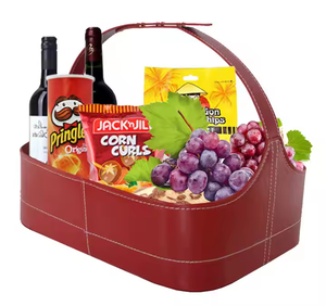Panier-cadeau personnalisé en cuir végétalien de grande taille pour le stockage du vin rouge, capacité de 6 L, designs personnalisés pour les hôtels, les restaurants, personnalisé - Product Image 2