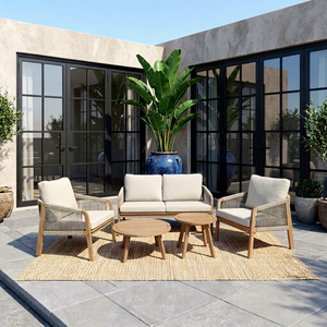 Luxury Contemporary <b>Foldable</b> Acacia Wood Eco-friendly Teak Wood Frame Outdoor Furniture Set Garden Sofa <b>Dining</b> <b>Table</b> <b>Chair</b> <b>for</b> - Product Image 1