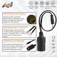 Huanuo - Conector Hembra para Encendedor de Cigarrillos de 12 V/24 V a Enchufe CC con Cable Reforzado para Estación de Energía Portátil, Generador UPS