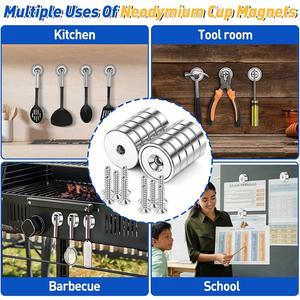 Fuerte fuerza atractiva Caja de <span class=keywords><strong>acero</strong></span> Neodimio Forma de copa Imán de olla con agujero avellanado - Product Image 6