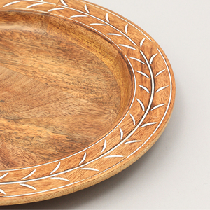 Assiette de service artisanale en bois de 13 pouces, vaisselle en bois artisanale pour la table - Product Image 4