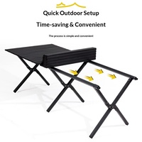 Ensemble de chaises lune d'extérieur, table et chaises pliantes portables pour le camping, le pique-nique, le barbecue et la pêche - Mobilier d'extérieur en acier au carbone