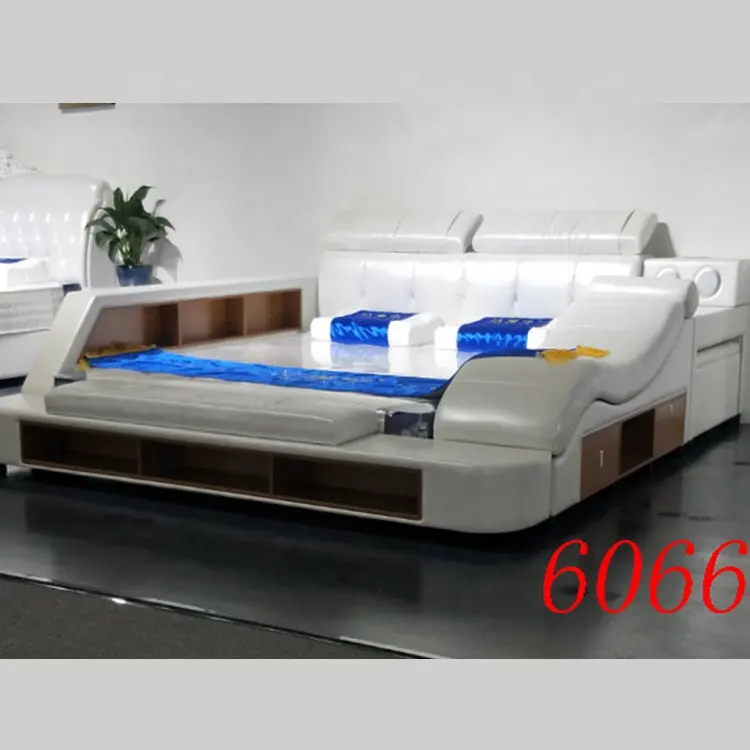 Luxe Premium Sofa Bed Lederen Bed King Size Bed Met Smart Massage Functie