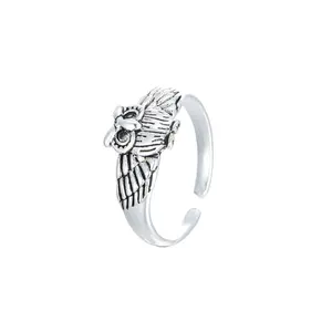 925 Sterling silver Opening Ring Women's Owl Retro Ring Sterling silver accessories adjustable new 2022