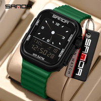 Jam Tangan Elektronik SANDA 9510 Baru untuk Pria, Tali TPU, Tahan Air 5ATM, Jam Tangan Wanita, Kalender, Multifungsi, Olahraga, Jam Tangan Pelajar