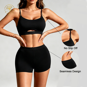 <span class=keywords><strong>Ensemble</strong></span> <span class=keywords><strong>short</strong></span> et soutien-gorge de <span class=keywords><strong>sport</strong></span> sans couture pour <span class=keywords><strong>femme</strong></span>, séchage rapide, soutien-gorge de <span class=keywords><strong>sport</strong></span> doux et personnalisé à maintien élevé et réglable, idéal pour la course et le fitness - Product Image 3
