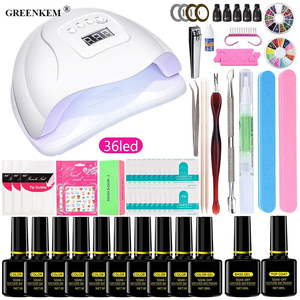 11 stilleri özel 192 renkler Logo DIY çivi kitleri UV lamba ile tırnak sanat kitleri profesyonel Set - Product Image 4