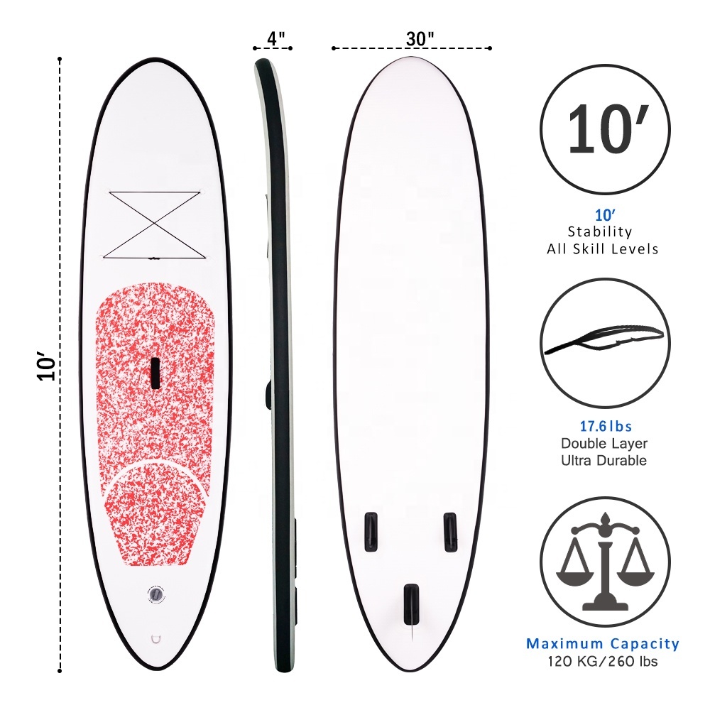 En gros paddle planche de surf gonflable de planche de surf avec ailerons amovibles