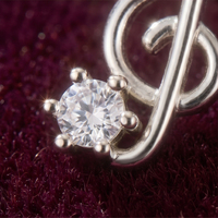 Boucles d'oreilles créoles motif note de musique pour femme, dorées et argentées, avec zircon, pendantes, bijoux de mode minimalistes, vente en gros